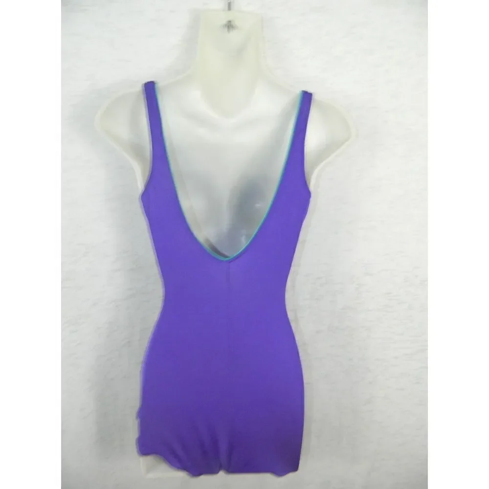 Cole of California Swimwear Purple Vintage One-Piece Pin-Up  1970's‎ Size 12